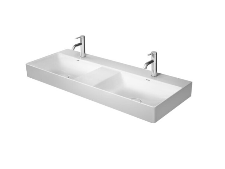 Раковина полувстраиваемая 120 см Duravit DuraSquare 2353120070 двойная, цвет белый