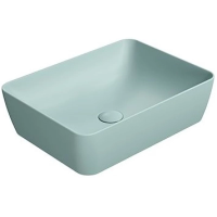 Раковина GSI Nubes 903715 накладная, 50x38 см, Ghiaccio opaco (Голубой матовый)