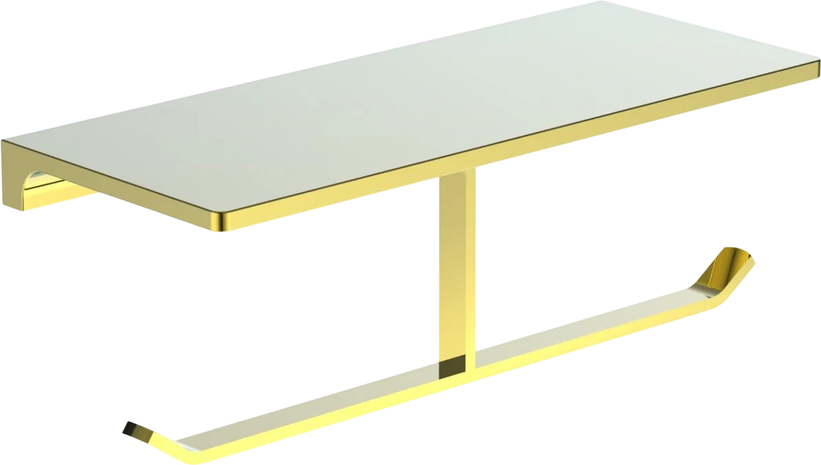 Держатель туалетной бумаги Wonzon & Woghand Eclipse WW-9156-LG глянцевое золото, с полкой