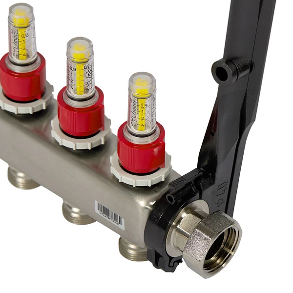 коллектор для теплого пола tece 1 вр(г) х 10 выходов 3/4 нр(ш) ек х 1 вр(г) с расходомерами, 77310010