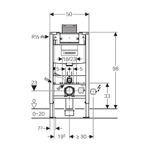 система инсталляции для унитазов geberit omega 12 111.030.00.1
