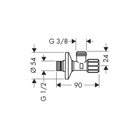 угловой вентиль 1/2"×3/8" hansgrohe 13904000