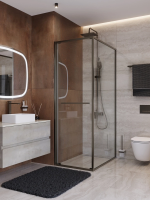 Душевой уголок Cezares Lux LUX-AH-FS-1-70/80-C-GM 70x80 см, профиль оружейная сталь матовый, стекло прозрачное