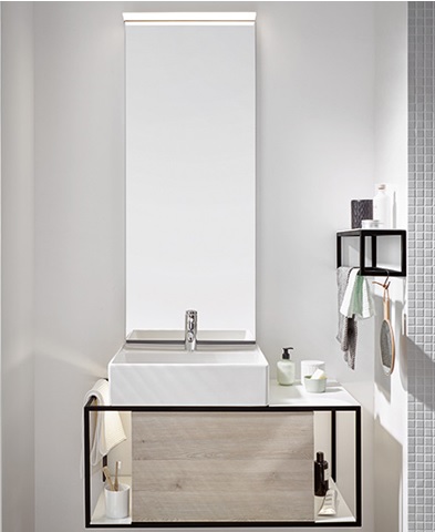 зеркало для ванной burgbad junit 
 siie050 f3151 к0014 flanelle oak decor f3151/silver/antrazit coloured k0014