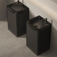 Раковина Dea Design Pedestal Basin DD2024 495 R4 напольная, без отв., Glasstech, прозрачная смола, 49х45хh88см, , smoky black