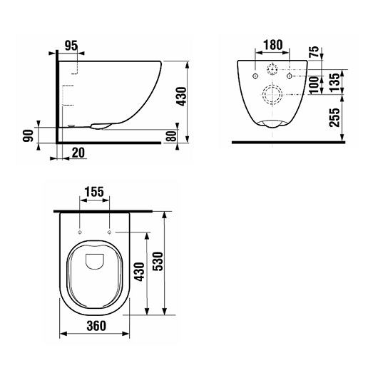 унитаз laufen basal combipack 8.66e1.0.000.000.1 подвесной, безободковый, с сиденьем микролифт, белый