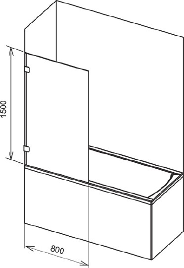 шторка на ванну ravak brilliant bvs1-80 7u840a00z1 transparent, фурнитура хром