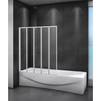 Шторка на ванну Cezares Relax 120 RELAX-V-5-120/140-C-Bi профиль Серый стекло прозрачное