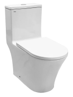 Унитаз моноблок Azario Vally AZ-80687 напольный, безободковый, слив "Торнадо", с сиденьем микролифт, 69x36x76 см, белый