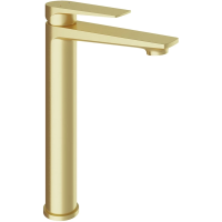 Смеситель Aqueduto Linha LIN0350 для раковины, высокий, золотой матовый