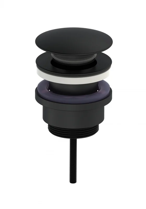 Донный клапан Wonzon & Woghand WW-88SS07-MB для раковины, универсальный, черный матовый