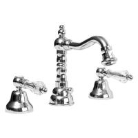 Смеситель Cezares Diamond DIAMOND-BBS2-01-Sw для биде, на 3 отверстия с донным клапаном, ручка Swarovski, хром