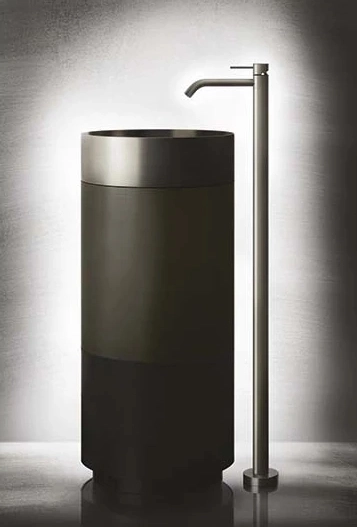 смеситель для раковины gessi gessi316 flessa 54095#707+20699#031 цвет-black metal brushed pvd