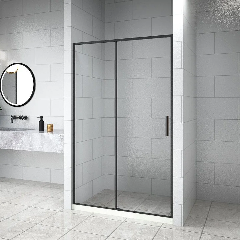Душевая дверь в нишу Aquanet Pleasure Evo AE65-N160-BT профиль матовый черный, стекло прозрачное