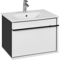 Тумба белый глянец/черный 58,6 см Roca Aneto 857429806