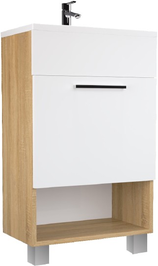 Тумба под раковину 1MarKa July 50Н напольная, дуб сонома