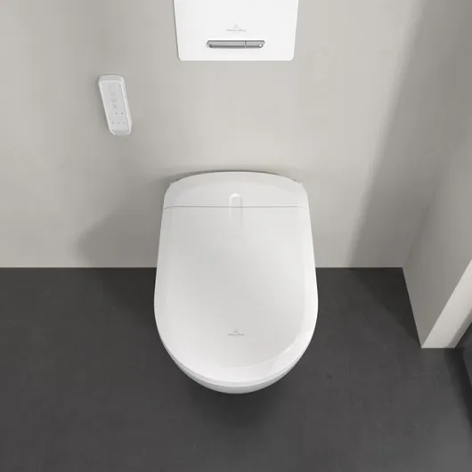 унитаз-биде подвесной villeroy&boch supreo v16en2r1, безободковый, ceramicplus, цвет альпийский белый