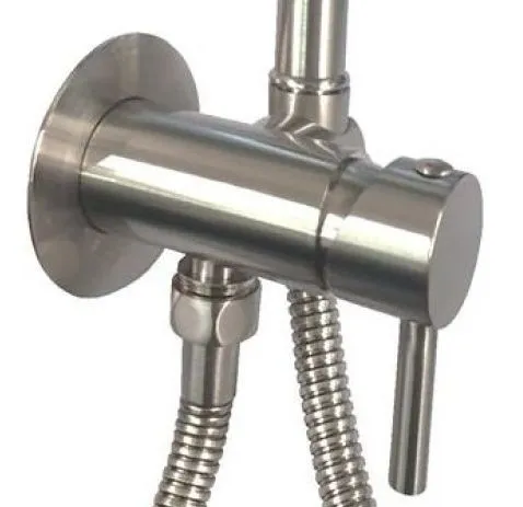 гигиенический душ paffoni tweet round zdup110st со смесителем, нержавеющая сталь