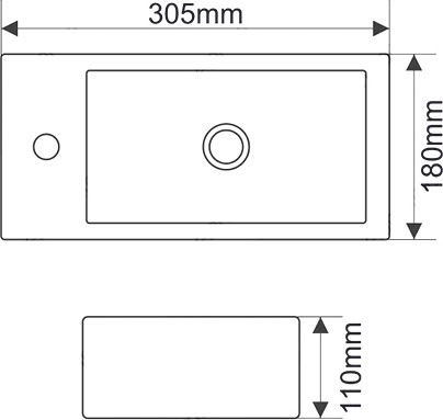 раковина melana mln-a311r накладная, без перелива, 31x18 см, белая