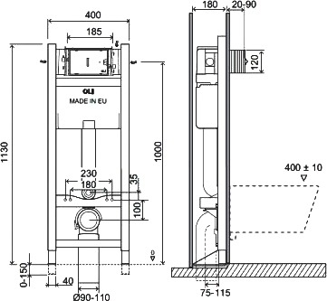 система инсталляции для унитазов oli expert evo/speed 721803