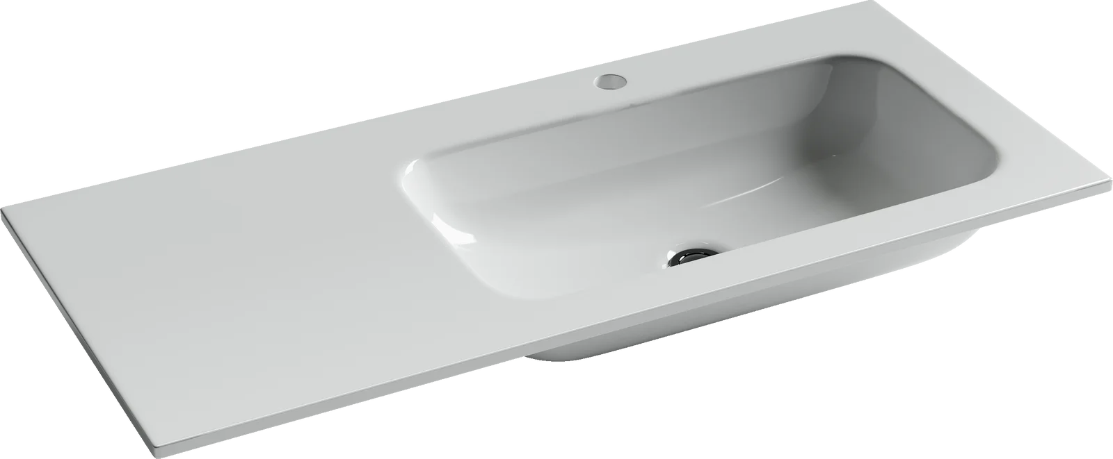 Раковина Ceramicanova Grace CN7015 100 см, накладная, чаша справа, белая