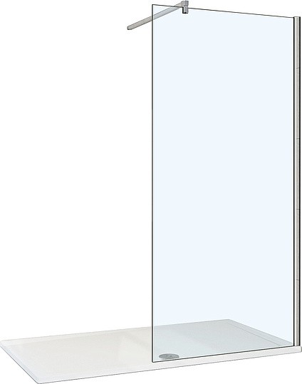 душевая перегородка weltwasser ww400 walk-in 120g-1 профиль хром, стекло прозрачное