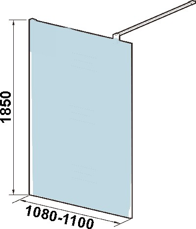 душевая перегородка weltwasser ww400 walk-in 110g-1 профиль хром, стекло прозрачное