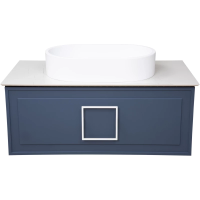 Тумба синий матовый 87,6 см La Fenice Cubo FNC-01-CUB-BG-90