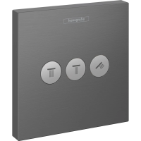 Переключатель потоков на 3 потребителя Hansgrohe ShowerSelect 15764340, черный шлифованный хром