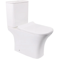 Унитаз компакт Cerutti SPA CT7192 с бачком и сиденьем микролифт, безободковый, цвет белый