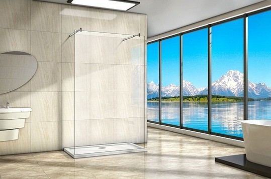 душевая перегородка weltwasser ww400 h-2 100 10000001235 профиль хром, стекло прозрачное