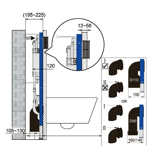инсталляция для унитаза villeroy & boch supreo v9944800 с функцией биде