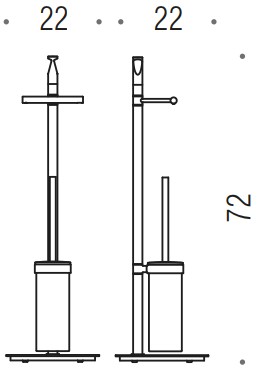 Стойка с аксессуарами Colombo Design Planets B9816.000 напольная, бумагодержатель, ершик, h72 см, хром
