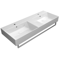 Раковина GSI Kube X 9425111 подвесная, двойная 120x47 см, цвет Bianco lucido