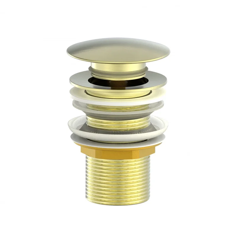 Донный клапан Wonzon & Woghand WW-88SS02-BG для раковины, без перелива, золотой матовый