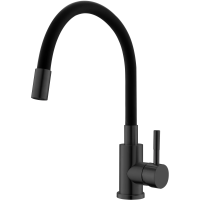 Смеситель для кухни Esko Snake K44BTotal с гибким изливом, черный матовый