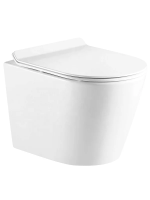 Унитаз Azario Fonti AZ-402W подвесной, безободковый, с сиденьем микролифт, 53.5x36.5x31 см, белый