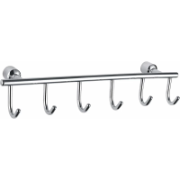 Планка с крючками Wonzon & Woghand WW-9382-6 для ванны, хром