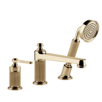 Смеситель Gessi Venti20 65037#735 на борт ванны, на 3 отв., с ручным душем и шлангом 150 см, цвет Warm Bronze PVD
