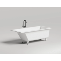 Ванна из литьевого мрамора Salini S-Stone Cascata Kit 104823M 170x70 см, белый матовый