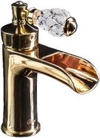 Смеситель для раковины Boheme Vogue Crystal 211-CRST Золото