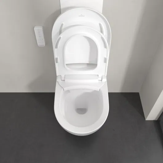 унитаз-биде подвесной villeroy&boch supreo v16en2r1, безободковый, ceramicplus, цвет альпийский белый