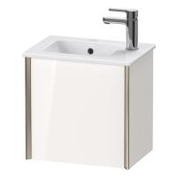 Duravit XViu Тумба подвесная 557x510x420мм, для раковины #072343, 1 дверь, (петли слева), цвет: белый глянцевый/champagne matt