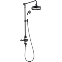 Душевая система Wonzon & Woghand Retro WW-B3041-MB 228 мм, со смесителем, черный матовый