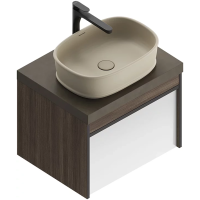 Тумба 59,3 см Kerama Marazzi Modula MOD.60.1+1\AR белый глянец/арабика