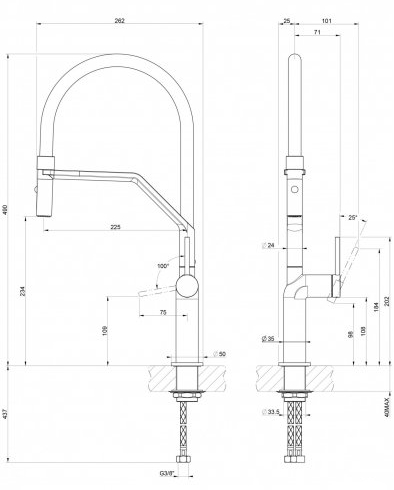 смеситель для кухни gessi stelo 
 60315#149 finox brushed nickel
