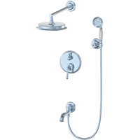 Душевой комплект Wonzon & Woghand Steam WW-88939008-CR 228 мм, со смесителем, хром