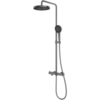 Душевая система Vincea Rim VSFS-2RM1GM 250 мм, со смесителем, вороненая сталь