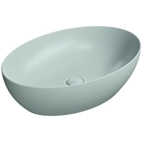 Раковина GSI Pura 884215 накладная, 60x42 см, Ghiaccio opaco (Голубой матовый)