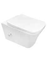 Унитаз Azario Nove AZ-9321B подвесной, безободковый, с сиденьем микролифт, с функцией биде, 52x55x36.5 см, белый